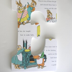 Custom Wood Letters, Children&#39;s Book Pages, Nursery Alphabet Décor, Storybook Name Art, Personalized Name Sign, New Mom Gift, Photo Prop