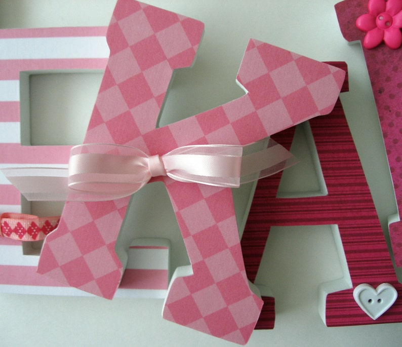 Nursery Letters Pink Girl's Bedroom Wooden Letters for - Etsy