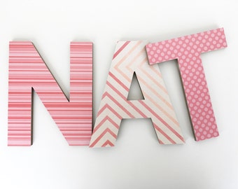 Coral Custom Wooden Letters, Personalized Nursery Name Décor, Girl Bedroom, Wood Wall Decorations, Baby Shower Gift, Personalized Name Sign