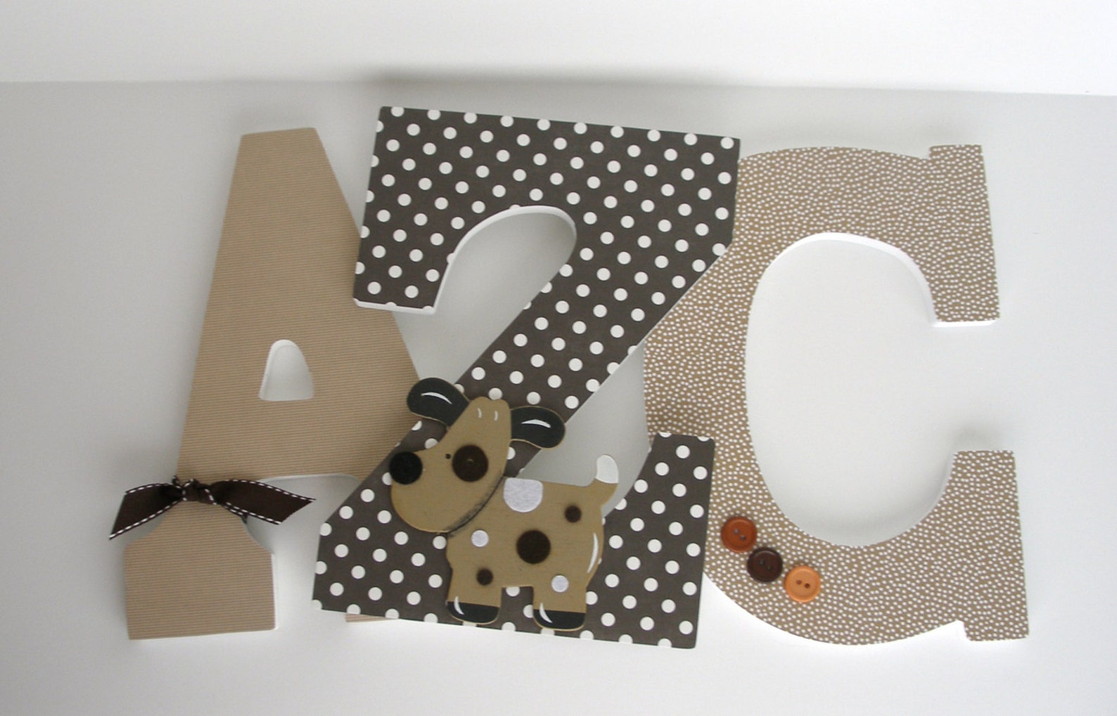 Baby Boy Hanging Wall Letters Brown Neutral Tones Custom Etsy