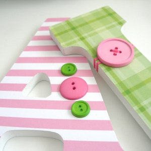 Baby Girl Nursery Wall Letters, Pink and Green, Custom Wood Letter Set, Name Art, Personalized Name Sign, New Mom Gift, Photo Prop, Baby Art