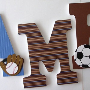 baby name letter set blue brown and green custom nursery etsy