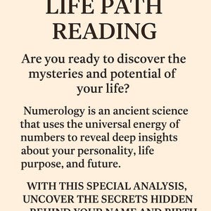 Numerology Life Path Reading | Name & Birth Date Analysis | Discover Personality, Purpose - Future Insights