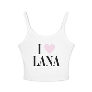 I Love Lana Pink Heart Spaghetti Strap Tank Top, Lana Del Rey, I Heart Lana, Women's Tank, Summer Top, Concert Shirt, Music Fan Gift