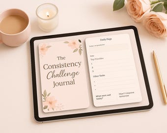 30-Day Consistency Challenge Journal | Digital Habit Tracker & Daily Motivation Planner
