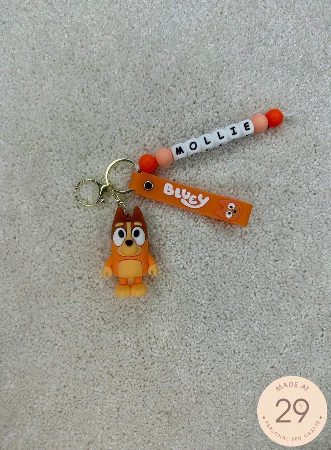 Personalised Bluey Keyring – Custom Name Keychain | Kids Party Favour ...