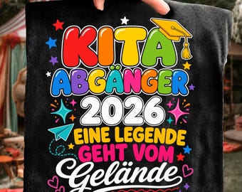 Kita Abgänger 2026 PNG SVG, Eine Legende Geht Vom Gelände, Kindergarten Abschluss T-Shirt Motiv, Kita Abschied Digitale Datei