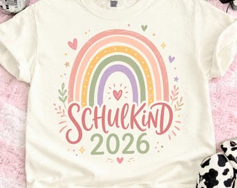 Schulkind 2026 PNG, Personalized Back to School Design, First Day of School, Rainbow School Kid Shirt, Digital Download