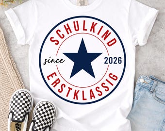 Schulkind Erstklassig 2026 PNG SVG, Einschulung Shirt Design, Erstklässler Schulanfang Motiv, Erste Klasse Digitale Datei