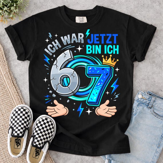 Ich War 6 Jetzt Bin Ich 7 PNG, 7 Geburtstag Junge T-Shirt Motiv, Kinder Geburtstag Design, Digitale Datei