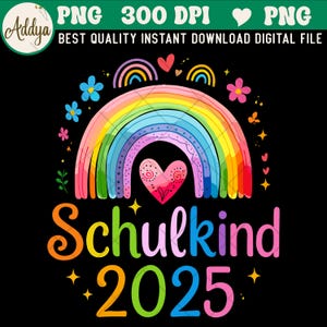 Schulkind 2025bogens-en-ciel SVG PNG, berechnete Nummer für die Rentner des Unterrichts Englisch, Konzept der Chemise für die Rentner des Klassen