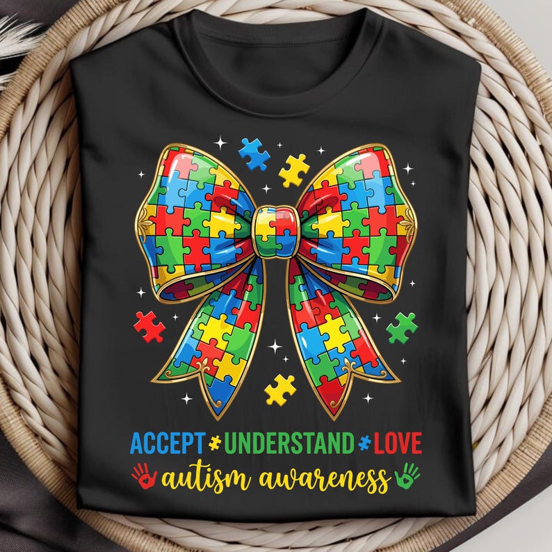 6 Autism Awareness PNG Bundle, Puzzle Ribbon Support Squad Design ...