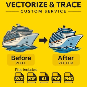 Vectorize & Trace Service PNG SVG | Image to Vector Conversion, Remove Background, High Quality Digital Files, Custom Artwork Service