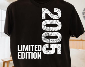 2005 Limited Edition PNG 21 Geburtstag Junge Mädchen T Shirt Design Jahrgang 2005 Digitale Datei
