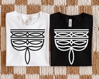 Puntada de bota PNG SVG, diseño de patrón de puntada occidental, gráfico campestre en blanco y negro, archivo digital de imágenes prediseñadas para camisa vaquera occidental