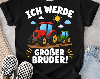 Ich werde großer Bruder PNG, Tractor Big Brother Announcement, New Sibling Shirt Design, Pregnancy Reveal, Digital Download