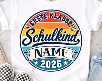 Schulkind 2026 PNG personalisiert mit Name, Einschulung Design, Schulanfang, Erster Schultag, Erste Klasse, Digitaler Download