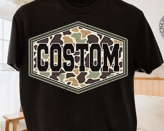 Custom Name Distressed Camo Png, Vintage Camouflage Dad Png, Personalized Shirt Png, Oldschool Camo Png, Father's Day Gift, Digital Download