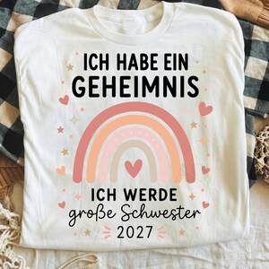 Ich Habe Ein Geheimnis 2027 PNG SVG, Ich Werde Große Schwester Design, Regenbogen Schwester Shirt Motiv, Baby Ankündigung Digitale Datei image 2