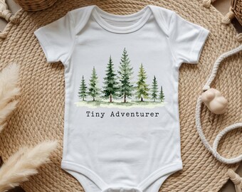 Tiny Adventurer PNG, Forest Baby Bodysuit Design, Woodland Nursery PNG, Nature Baby Shirt Design, Digital Download