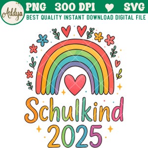 Schulkind 2025bogens-en-ciel SVG PNG, berechnete Nummer für die Rentner des Unterrichts Englisch, Konzept der Chemise für die Rentner des Klassen