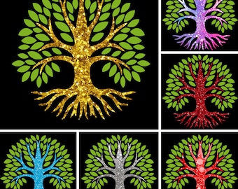 Family Reunion Tree PNG Bundle, 6 Tree Designs, Family Tree PNG, Colorful Tree of Life Clipart, Reunion Shirt Design, Digital Download