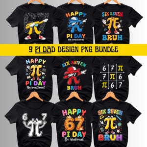 Six Seven 67 Pi Day Bundle PNG SVG, 9 Funny Pi Day Designs Pack, Math Meme Digital Download 300 DPI