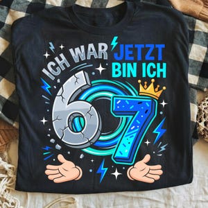 Ich War 6 Jetzt Bin Ich 7 PNG, 7 Geburtstag Junge T-Shirt Motiv, Kinder Geburtstag Design, Digitale Datei image 3