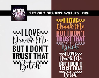 Jag älskar Drunk Me SVG-paket, rolig drickskjortadesign (digital nedladdning)