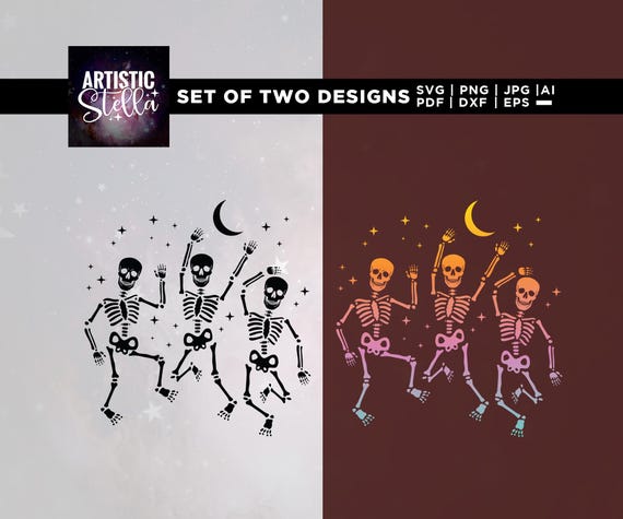 Halloween Dancing Skeletons Svg, Spooky Tees Svg, Cricut, Sublimation, Skeleton Shirt Svg, Spooky Season Shirt Design, Halloween Svg, Vinyl