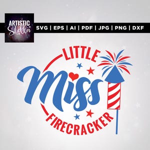Little Miss Firecracker Svg, Firecracker Svg, Cricut, Sublimación, Little Mister Svg, American Girl Boy Svg, Camiseta para niño Svg, 4 de julio Svg