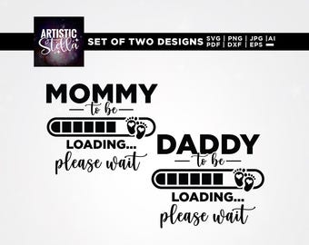 Blivande mamma Svg, Gravid Välsignad Svg, Cricut, Sublimering, Mamma Dtf, Blivande pappa Svg, Laddar Bar Graviditet, Matchande Baby Svg, Siluett