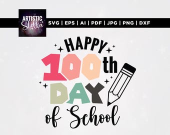 100 dagars skolskjorta SVG, Cricut, sublimering (digital nedladdning)