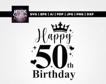 50th Birthday SVG, Fabulous Design, Cricut, Sublimation (Digital Download)