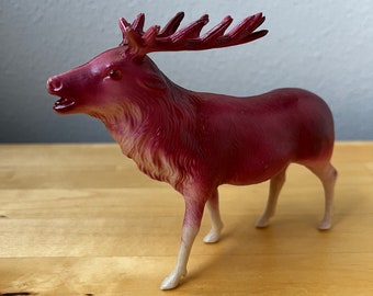 Celluloid Reindeer, Made in Japan, Vintage, Missing One Sparkly Eye, As-is. Vintage Christmas Decor.