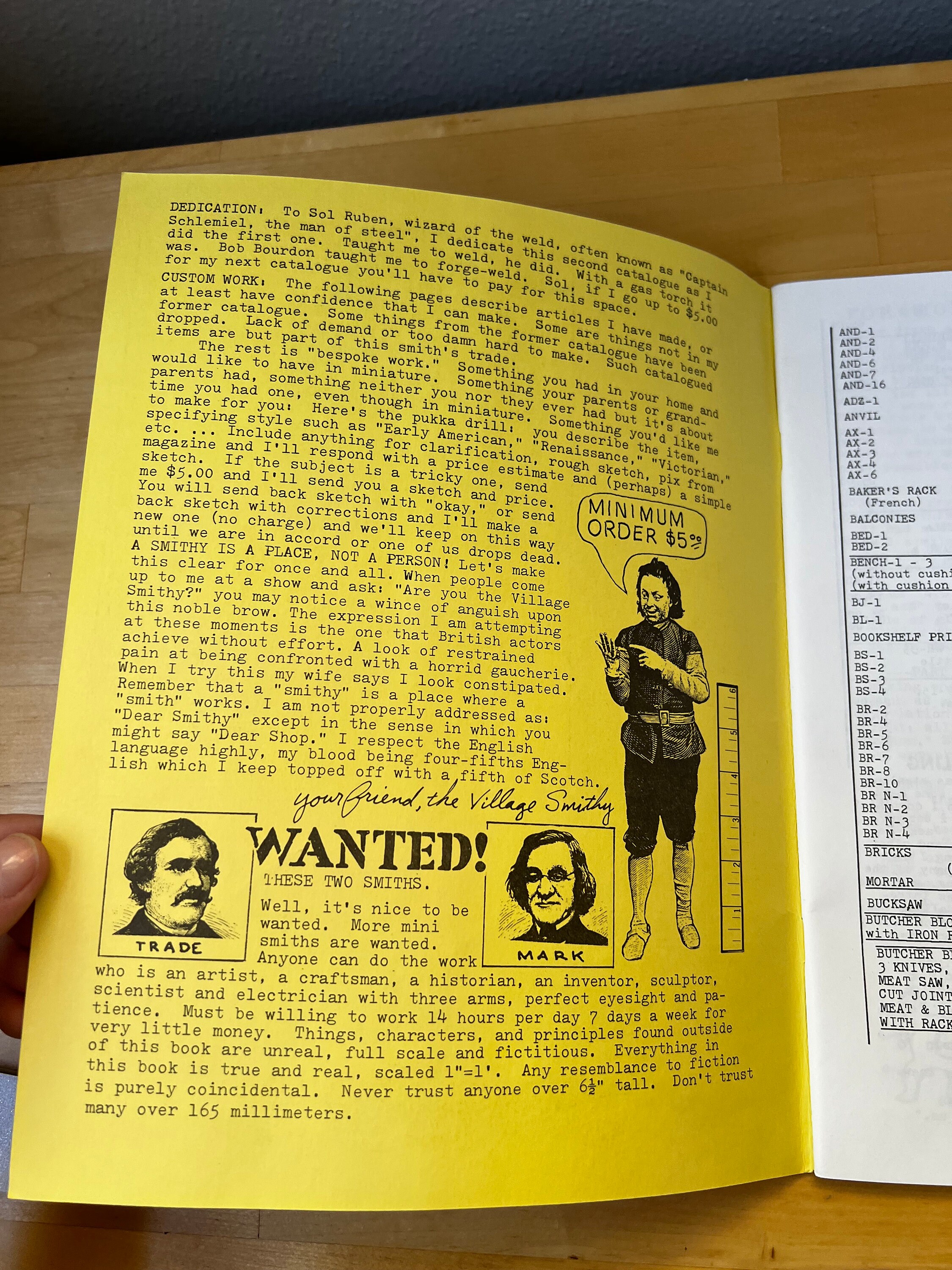 The Village Smithy Vintage Catalog, Wrought Iron Miniatures, Amazing