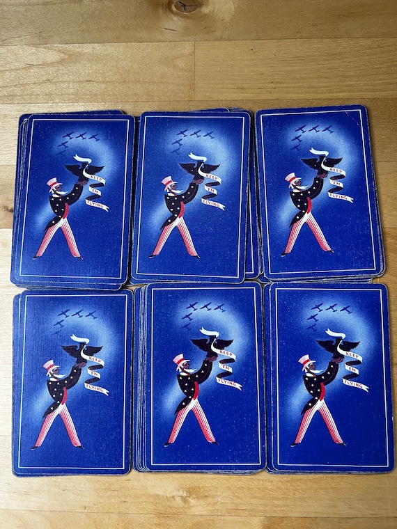 Vintage Uncle Sam, Keep Em Flying Playing Cards, Rexall Drug