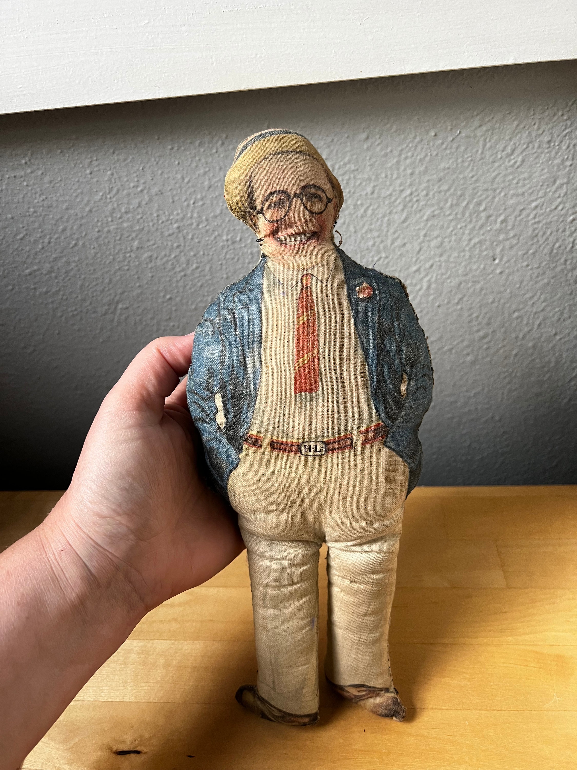【antique doll】lithograph vintage fpp,small,metallic,