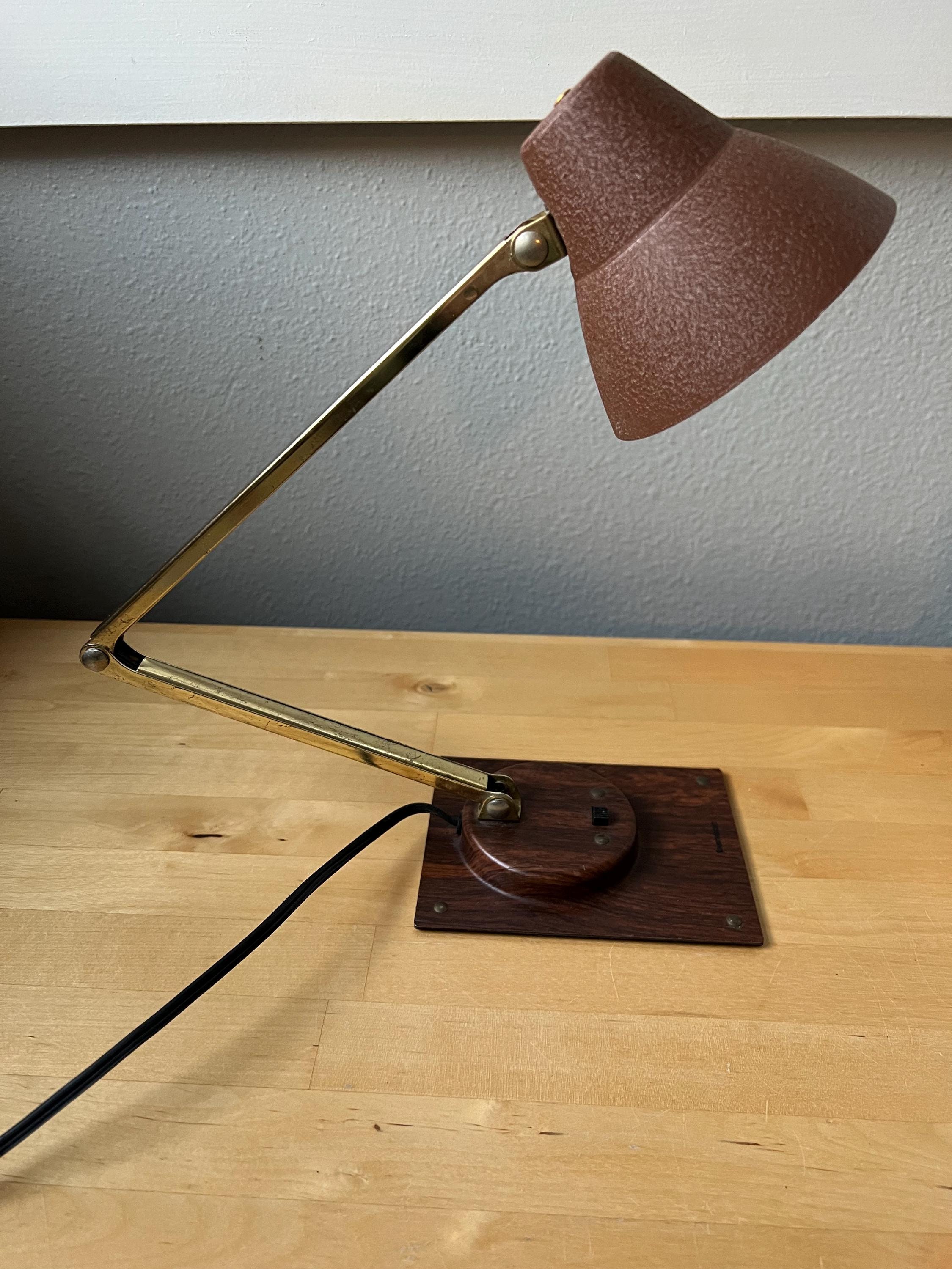 Tensor Lamp, Vintage Folding Desk Light, Woodgrain Base