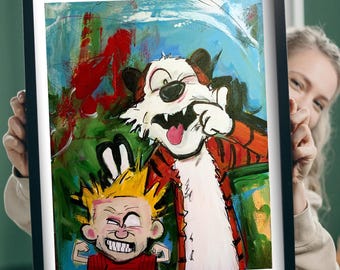 Calvin and Hobbes Art Print: Nostalgic Comic Giclée Poster