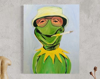 Kermit as Hunter S Thompson Canvas Print, Gonzo Art