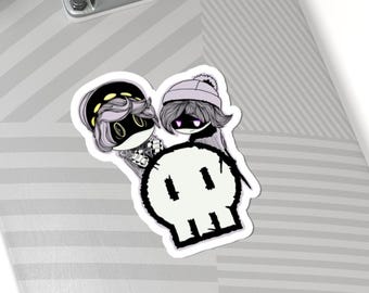 Murder Drones Goth Skull Duo Kiss-Cut Stickers | Cute Dark Characters, Laptop Decal