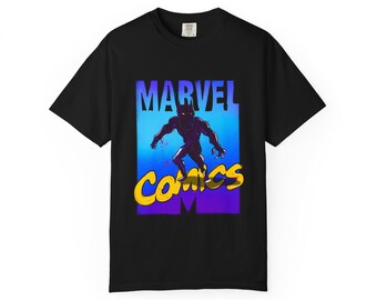 Black Panther Silhouette T-shirt | Marvel Comics Logo Tee