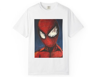 Spiderman Original Art Portrait T-Shirt | Comic Book Style Tee