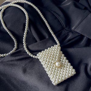 Perlen Perlen Handtasche, Handgefertigte Abendtasche, Stilvolles Damen Accessoire, Jubiläumsgeschenk, Hochzeitsgeschenk, Perlentasche, Frauentasche