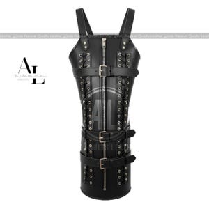 Handcrafted Premium Leather Armbinder Restraint – Fully Adjustable Lace-Up Bondage Sleeve with Metal Buckles, Fetish Restraint Gear