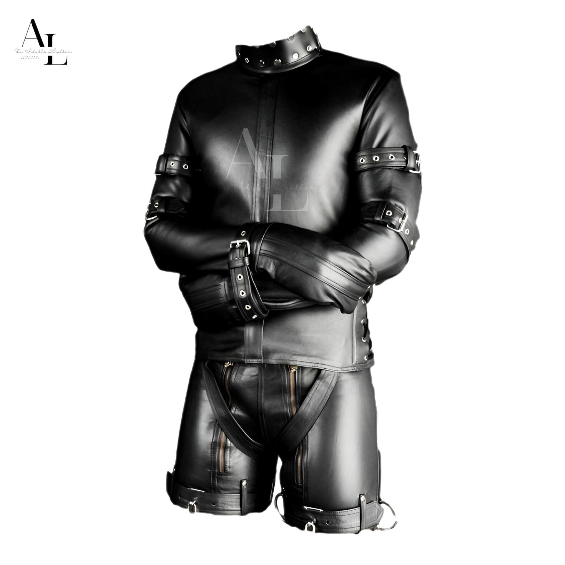 Handmade Leather Bondage Strait Jacket | Heavy Duty Restraint Suit