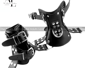 Handcrafted Heavy Duty Leather Ankle Suspension Restraints | Fetish Gear