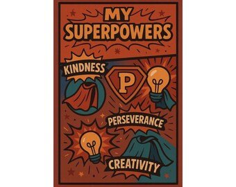 Empowering Superpower Poster Therapist Decor School Principal Poster Kids Room Decor Gift for Male Teacher Classroom Art, School Counselor