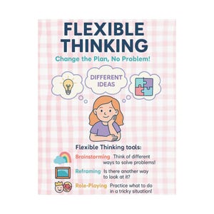 Póster de funcionamiento ejecutivo para profesores de primaria, terapeutas y aulas de educación especial, decoración de oficinas de terapeutas y arte para el aula. imagen 5